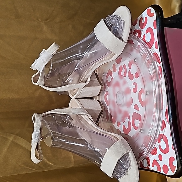 C DREAM PAIRS Carnival Leather Suede Ankle Strap sz 7.5W Chunky Heel Sandal Pump - Picture 9 of 10